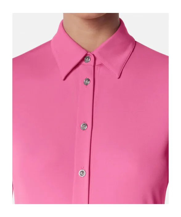 Versace Collared Long-Sleeved Shirt Dress