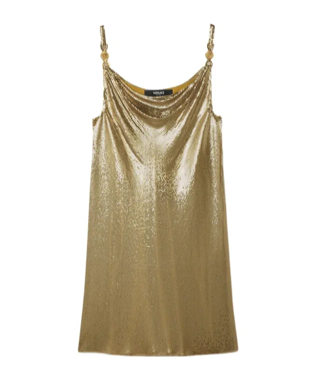 Versace Sequin Embellished Strappy Mini Dress