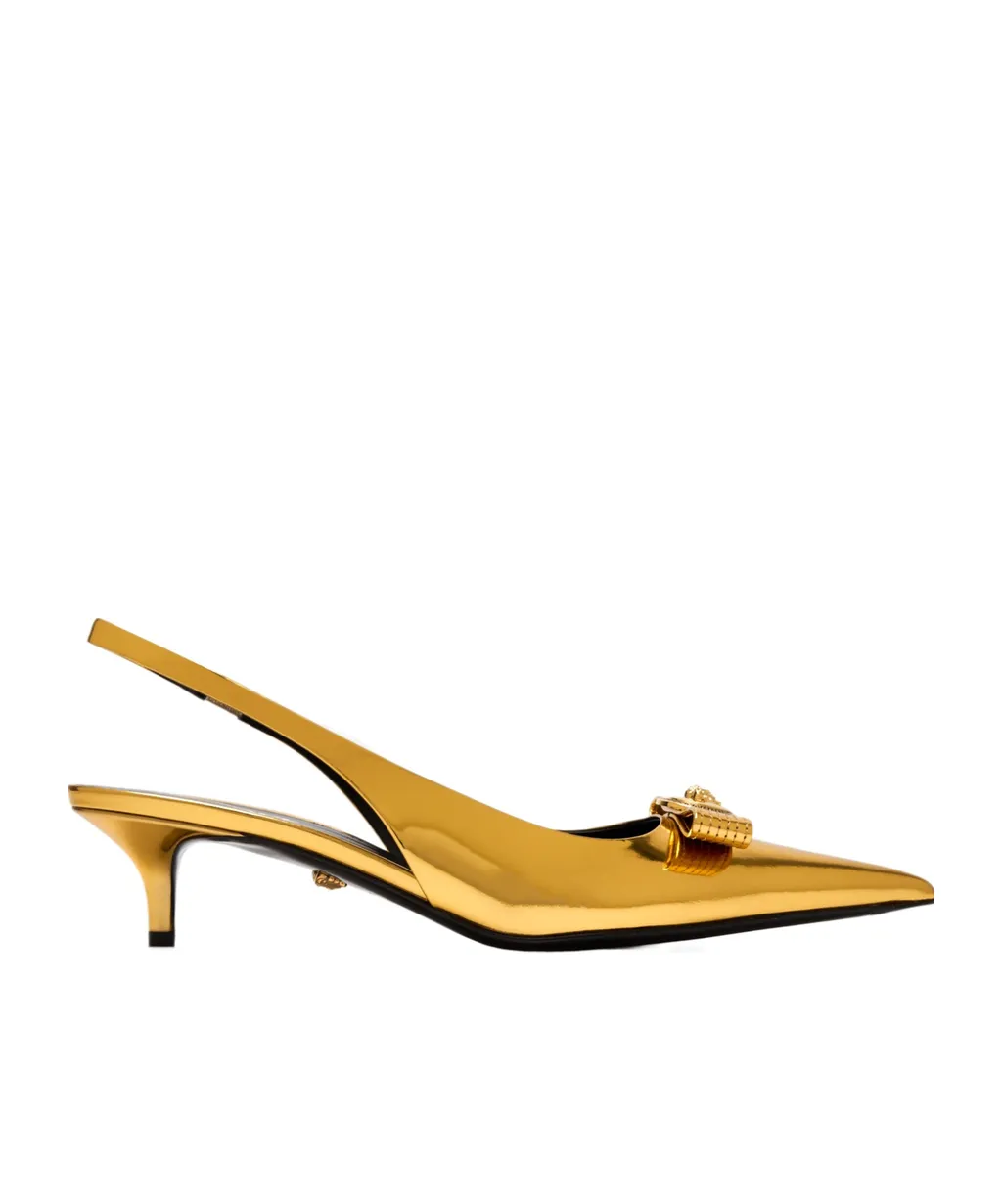 Versace Pointed-Toe Slingback Pumps