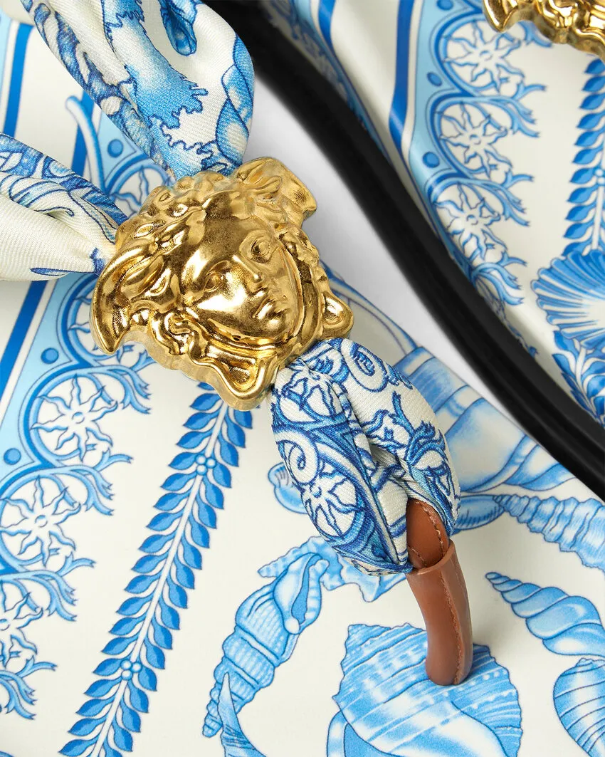 Versace Medusa Head Plaque Thong Sandals