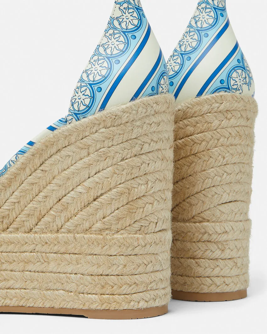 Versace Round-Toe Wedged Sandals