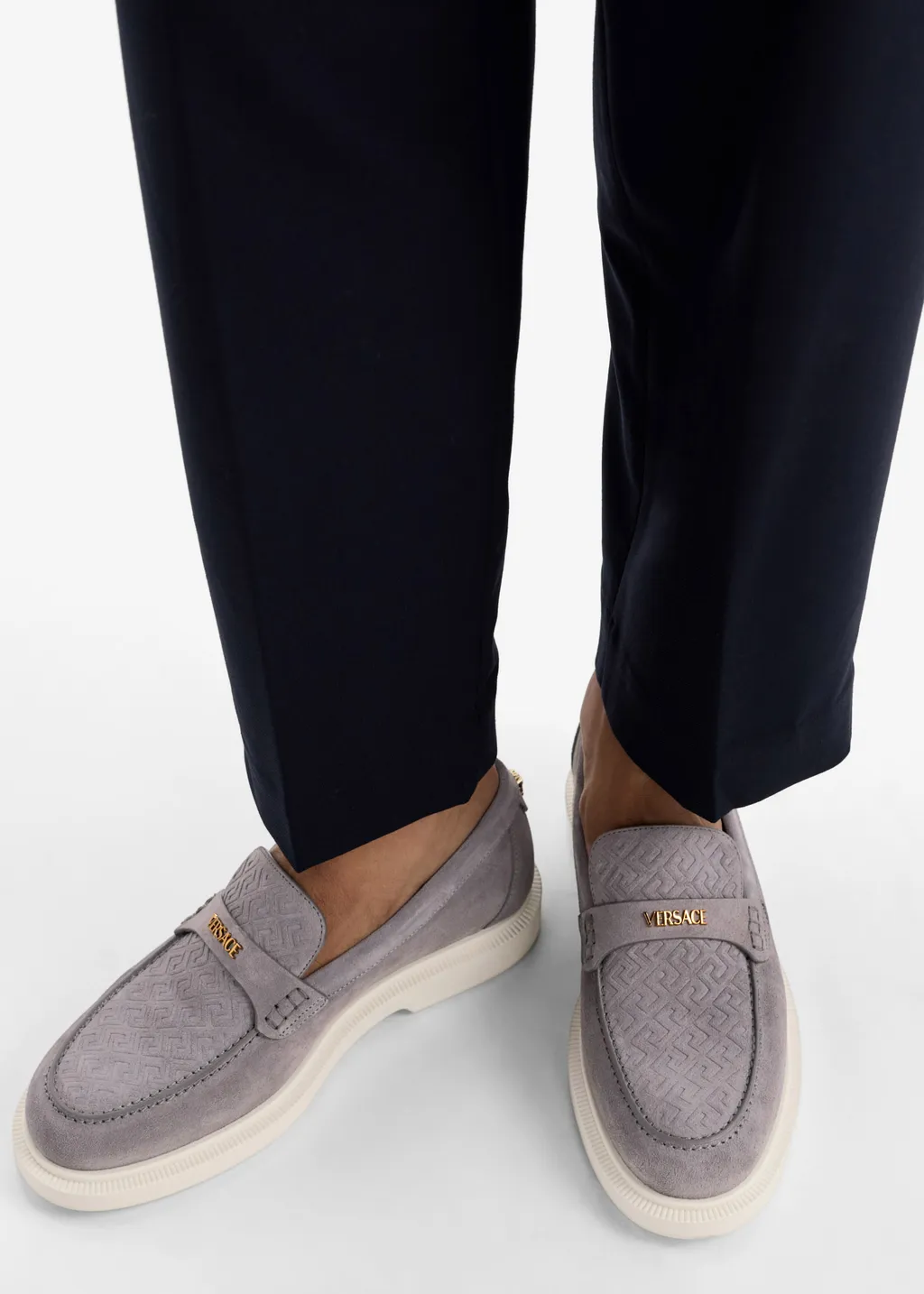 Versace Round-Toe Slip-On Loafers