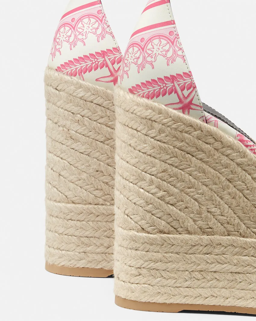 Versace Round-Toe Wedged Sandals