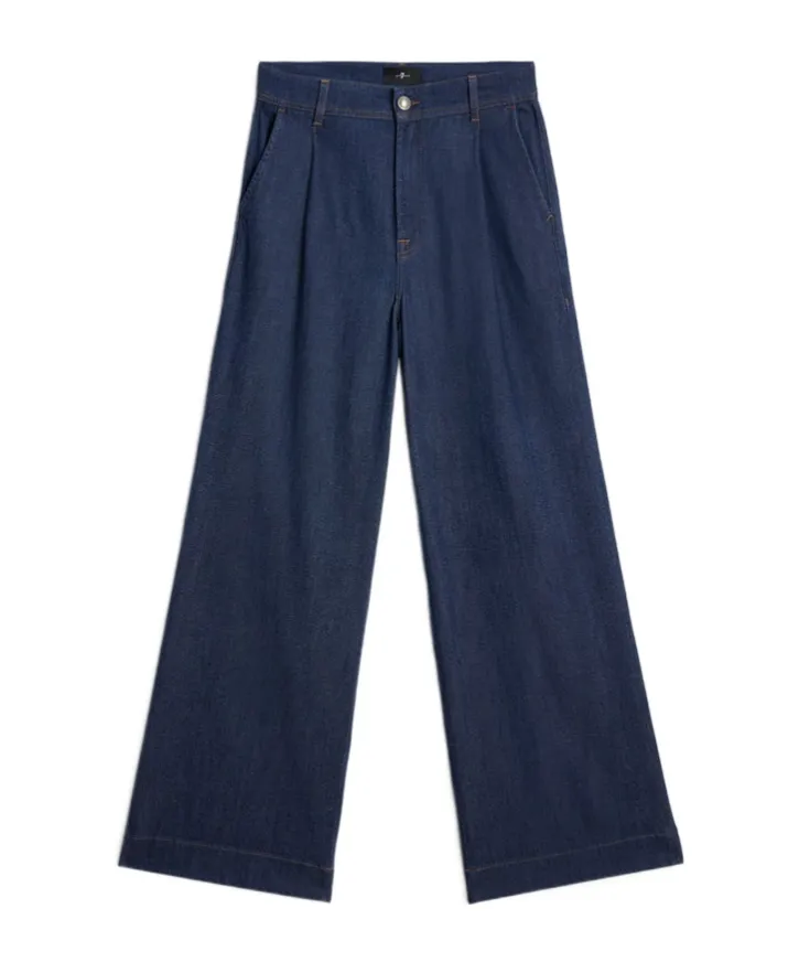 Weightless Denim Pleated Trouser