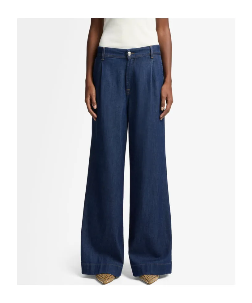Weightless Denim Pleated Trouser