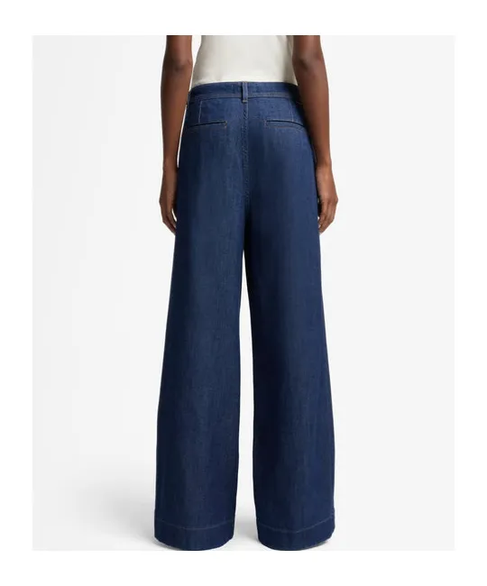 Weightless Denim Pleated Trouser