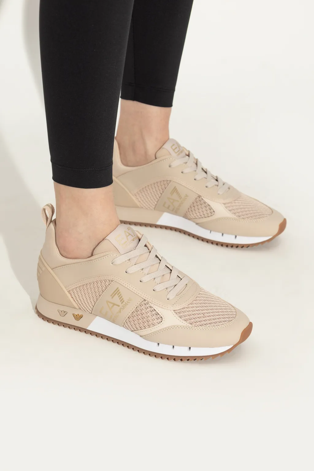 Ea7 Emporio Armani Mesh Panelled Lace-Up Running Shoes