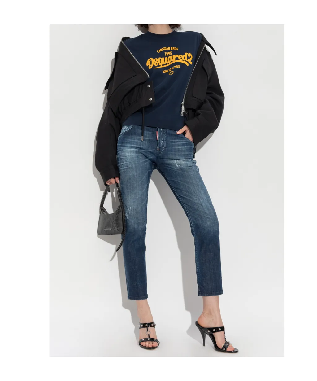 Dsquared2 Straight Leg Distressed Jeans