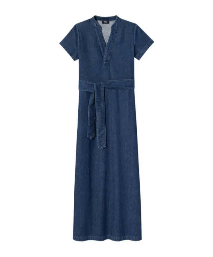 A.P.C. V-Neck Denim Dress