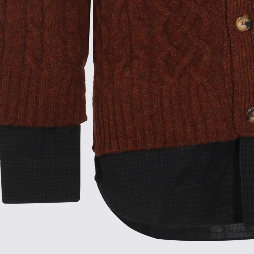 Moschino Shetland Plaid Pattern Cardigan