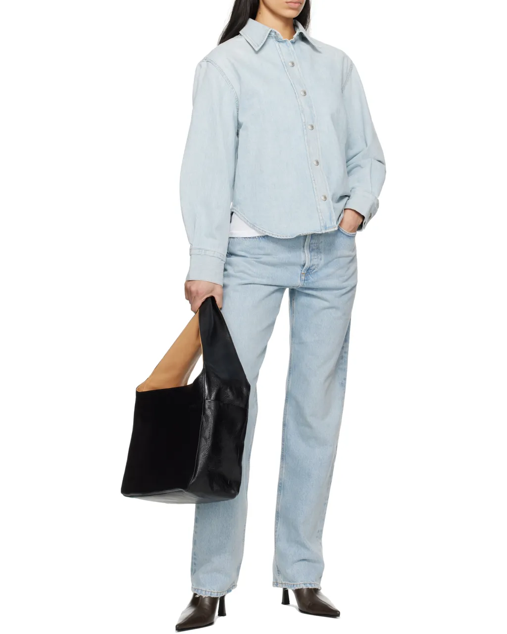 Kelly Distressed High-Rise Straight-Leg Jeans