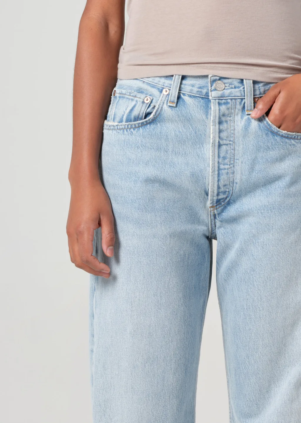 Kelly Distressed High-Rise Straight-Leg Jeans