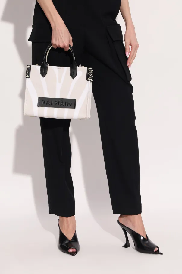 Balmain B-Army Zebra Small Top Handle Bag