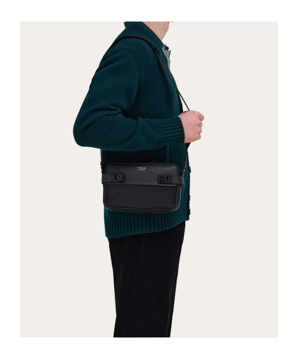 Gancini-Buckles Messenger Bag