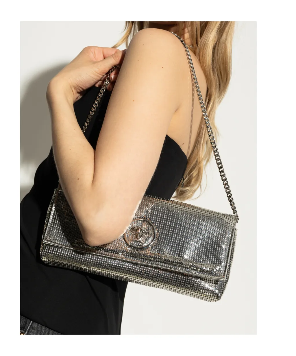Versace Embellished Chain-Linked Clutch Bag