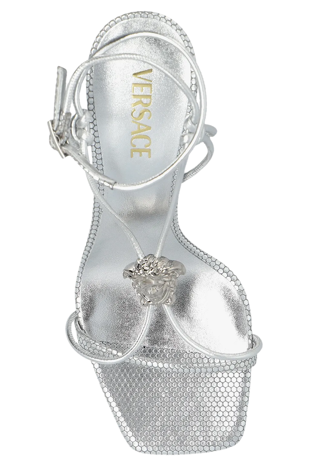 Versace Square-Toe Heeled Sandals