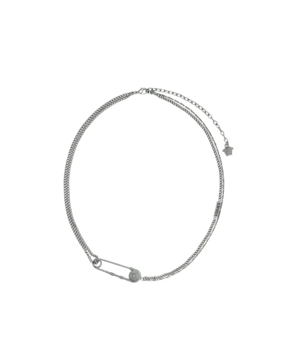 Versace Safety-Pin Pendant Necklace