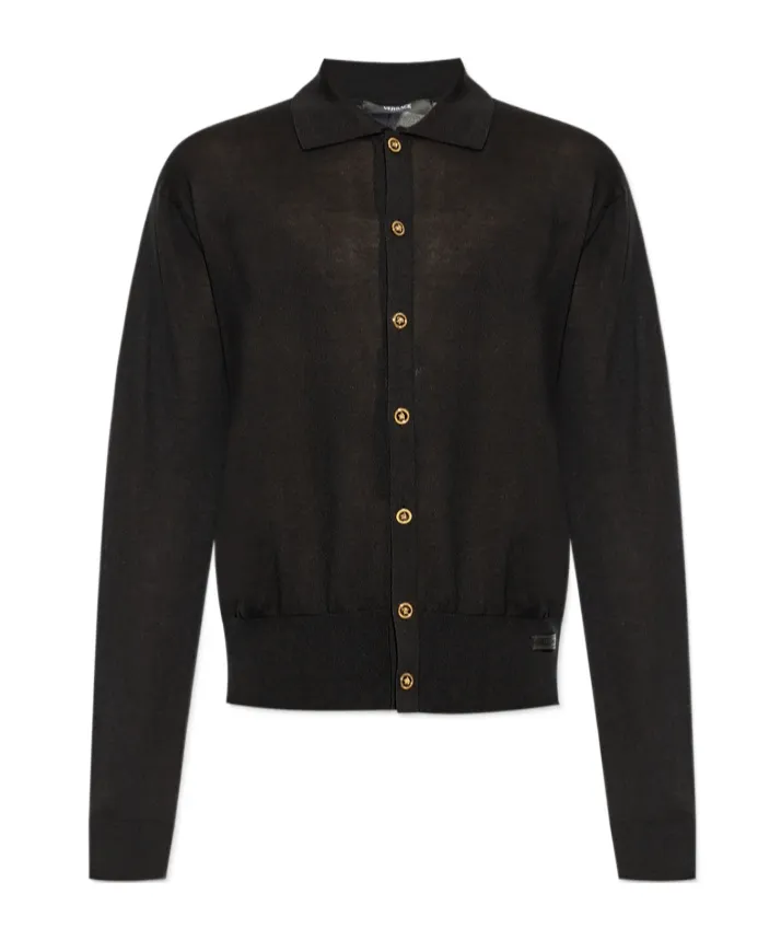 Versace Collared Button-Up Cardigan