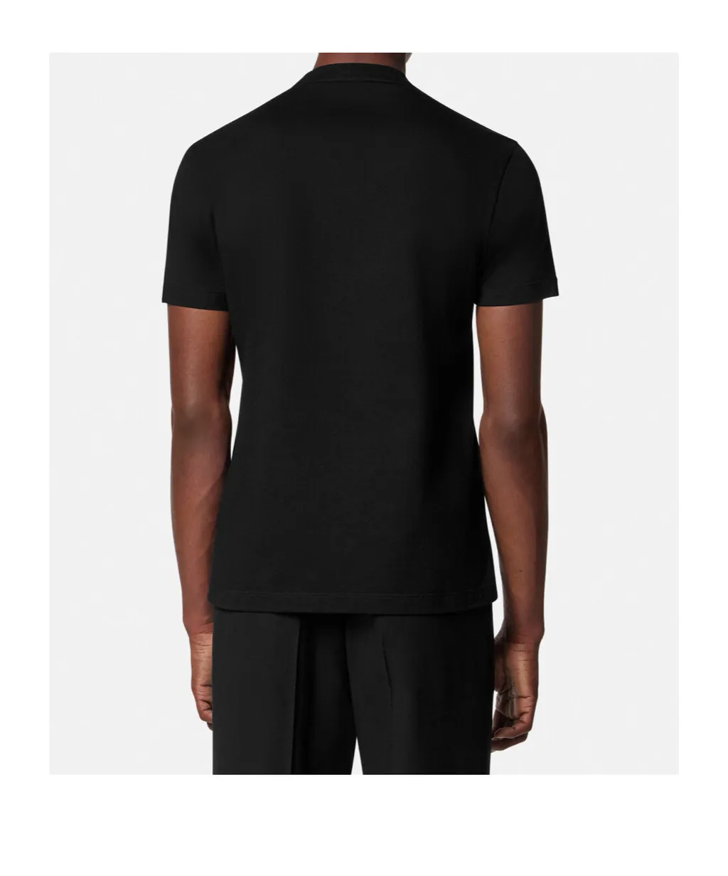 Versace Logo Embroidered Crewneck T-Shirt