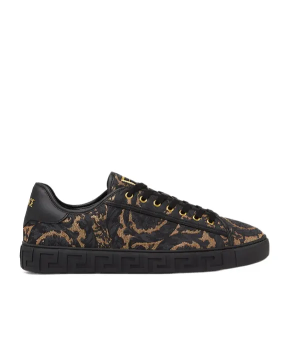 Versace Barocco Jacquard Greca Lace-Up Sneakers