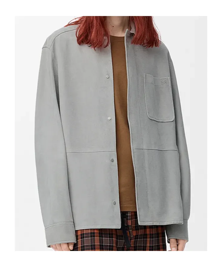 Overshirt In Suede Lambskin