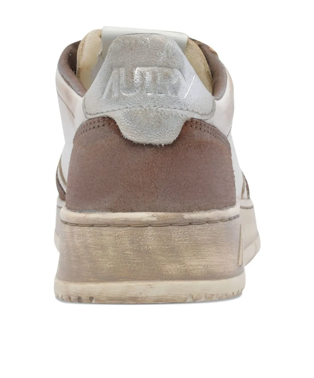 Medalist Low Suede-Insert Leather Sneakers