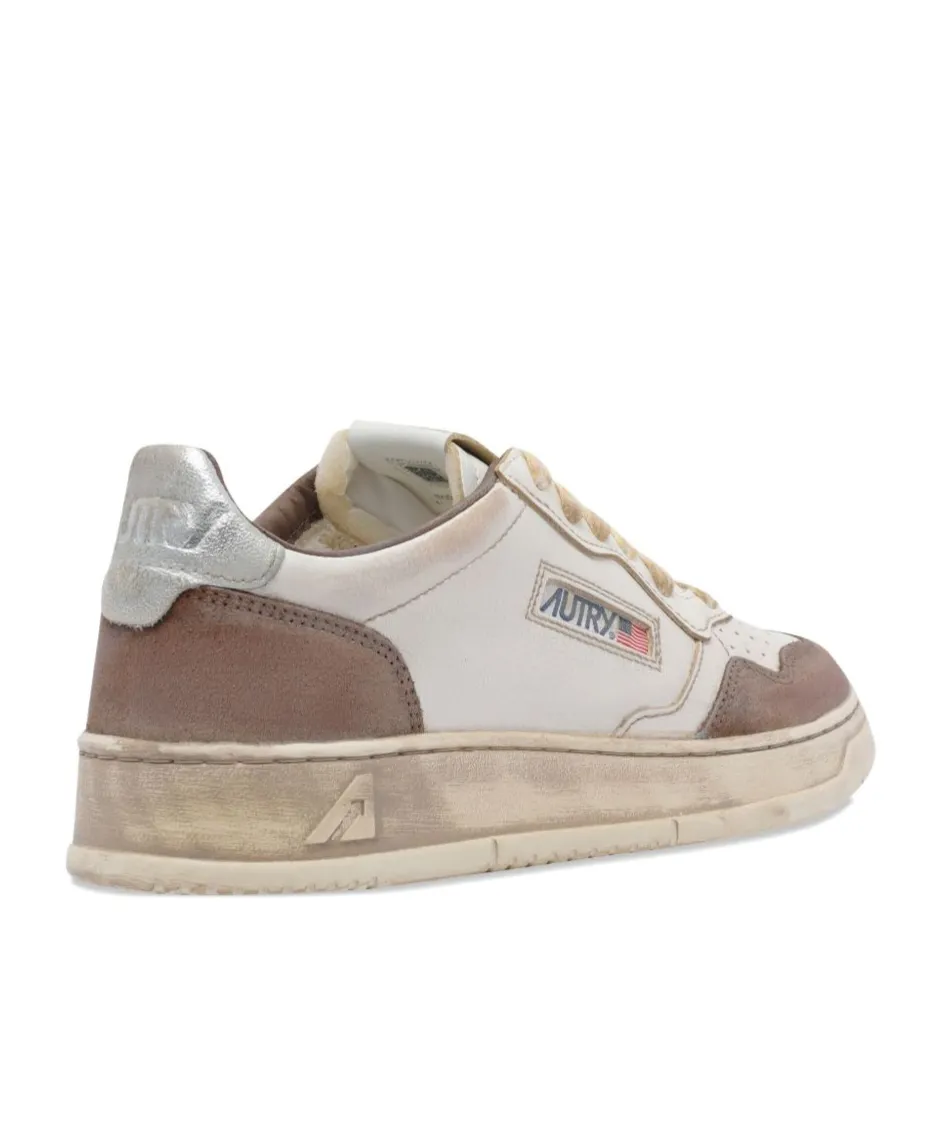 Medalist Low Suede-Insert Leather Sneakers