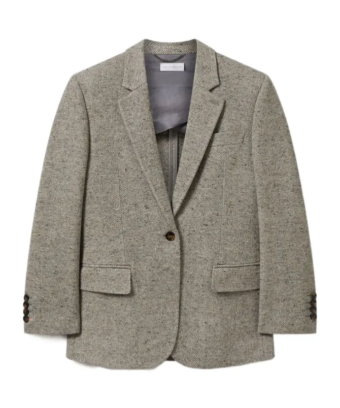 Stella Mccartney Single-Breasted Herringbone Blazer