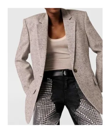 Stella Mccartney Single-Breasted Herringbone Blazer