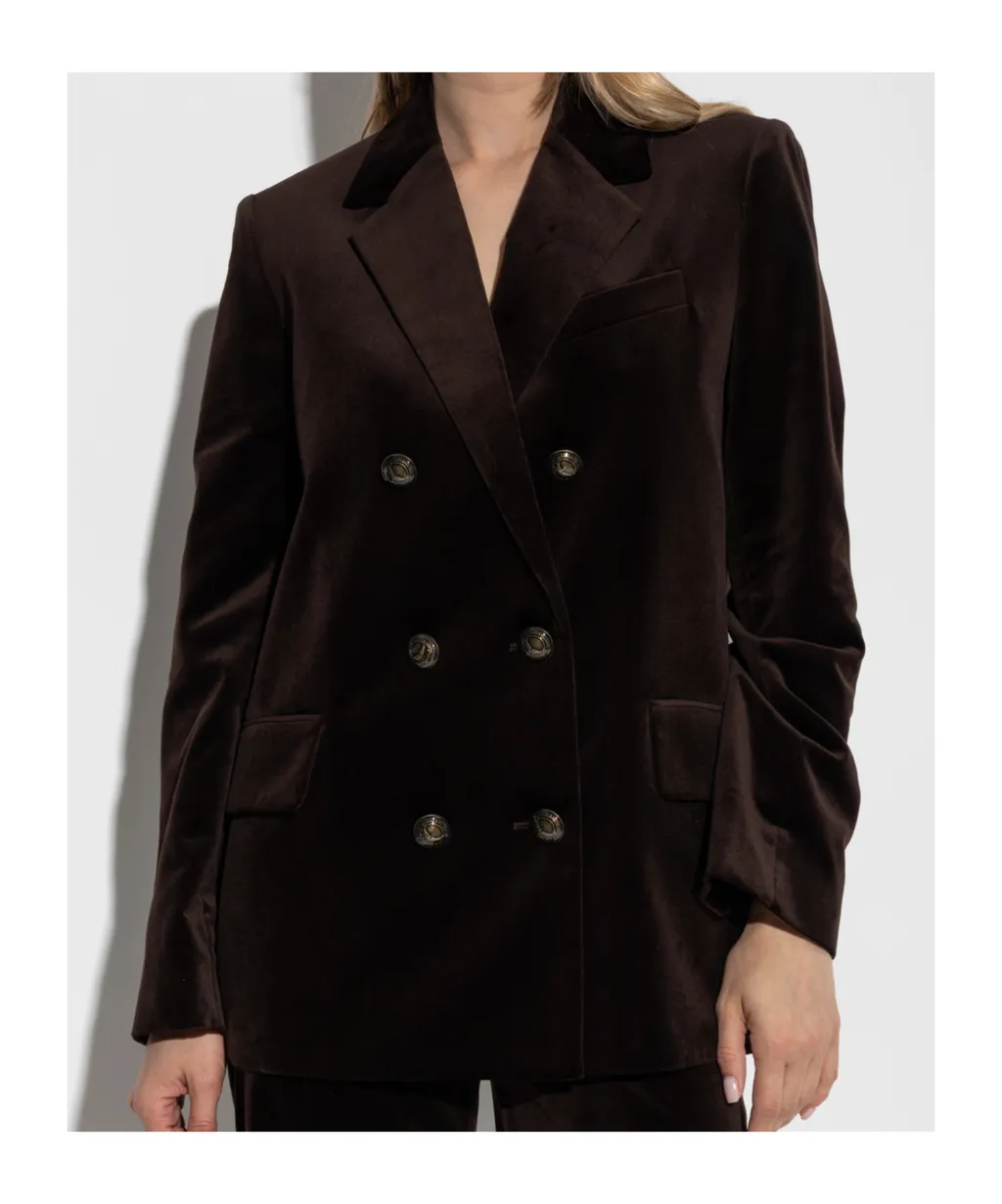Double-Breasted Velvet Blazer