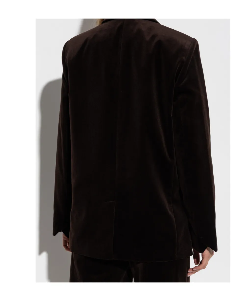 Double-Breasted Velvet Blazer