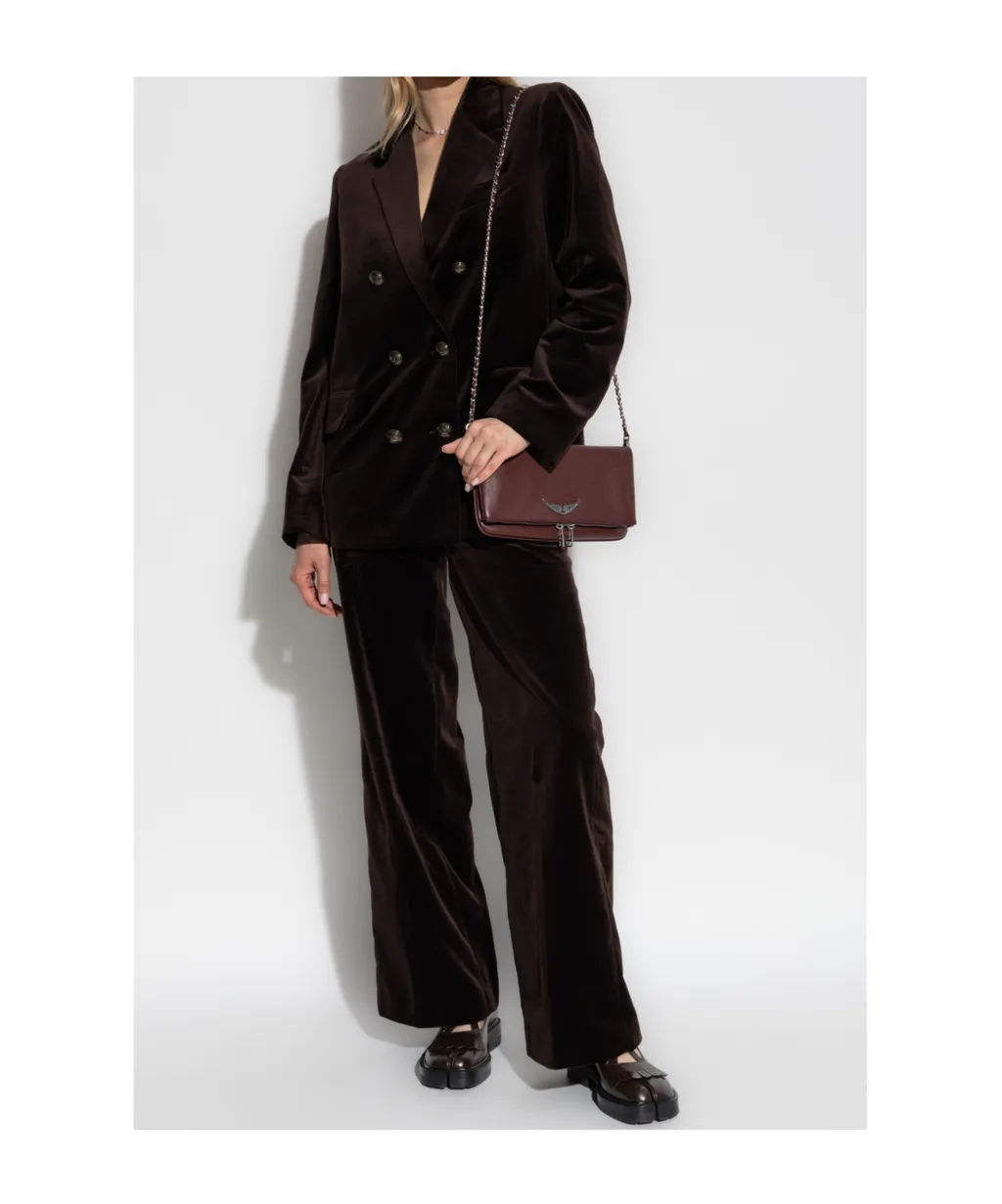Double-Breasted Velvet Blazer