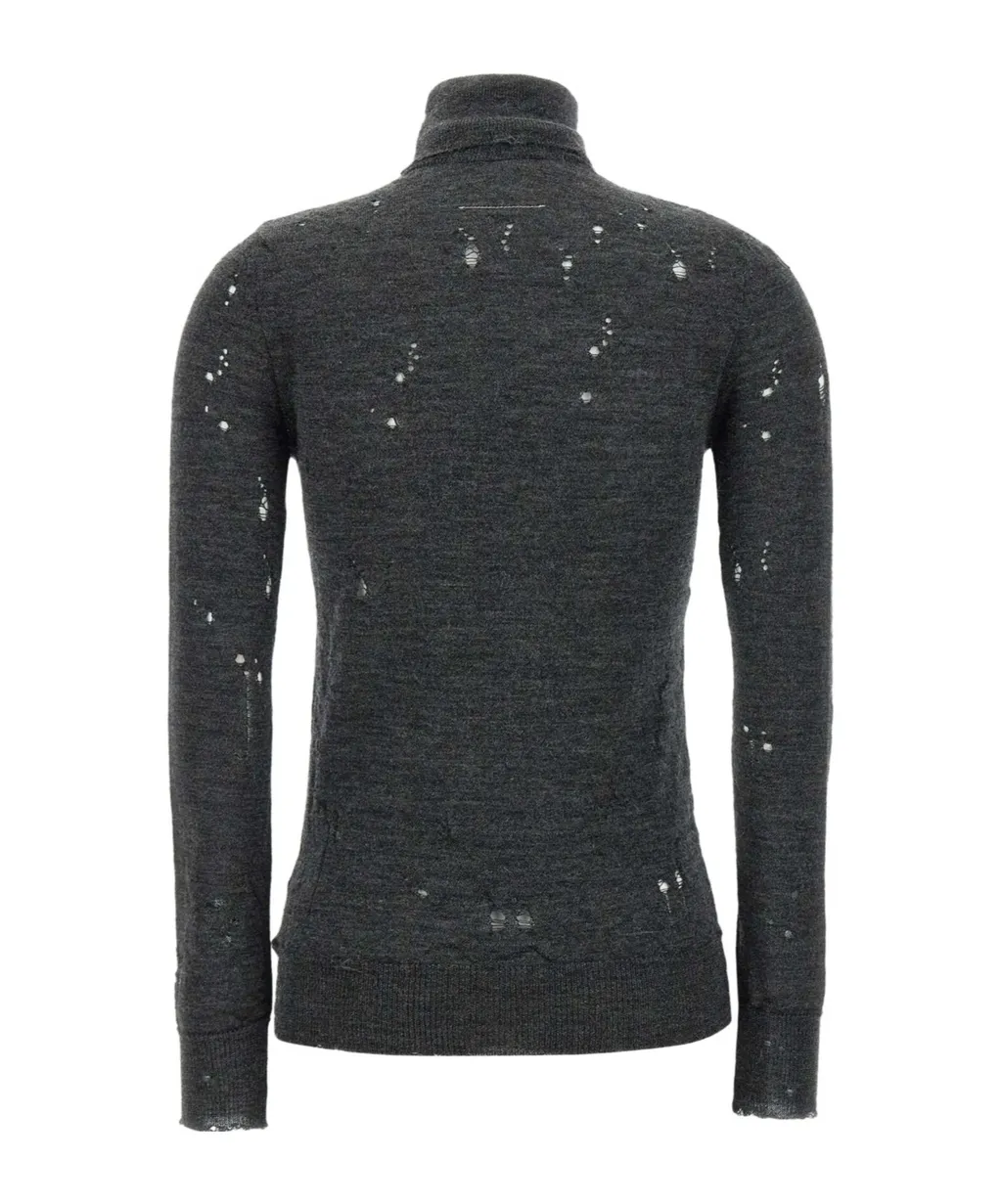 Mm6 Maison Margiela Numbers-Motif Distressed Jumper