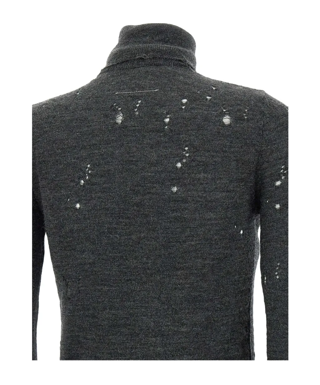 Mm6 Maison Margiela Numbers-Motif Distressed Jumper