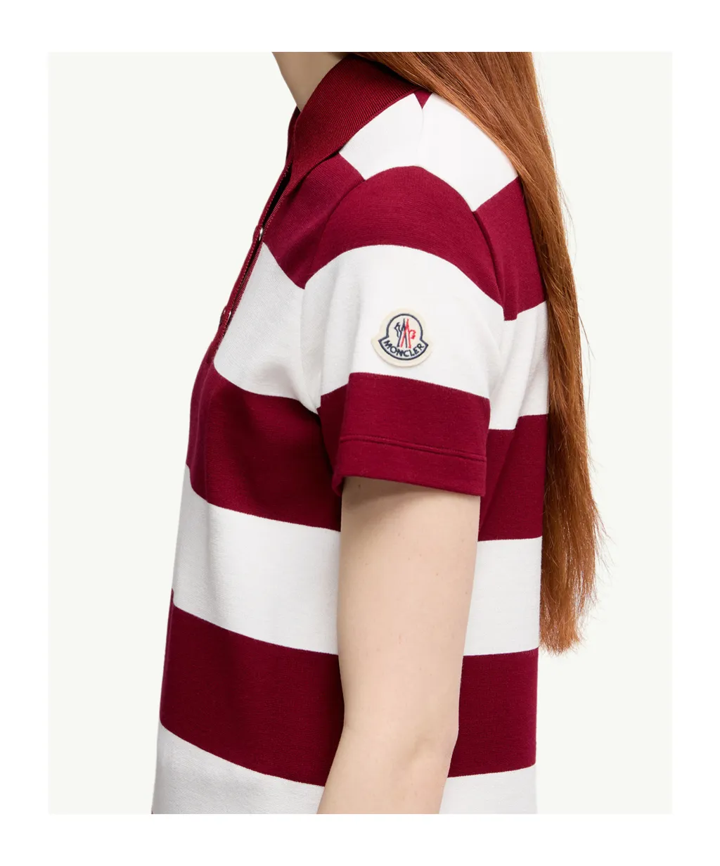 Moncler Striped Short-Sleeved Polo Top
