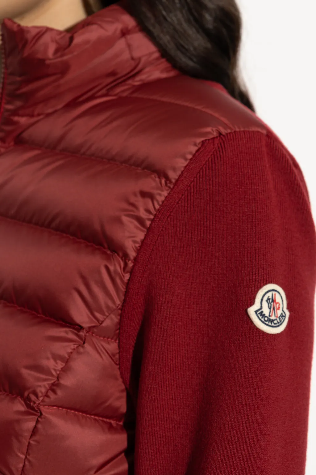 Moncler Logo Patch Zip-Up Panelled Cardigan