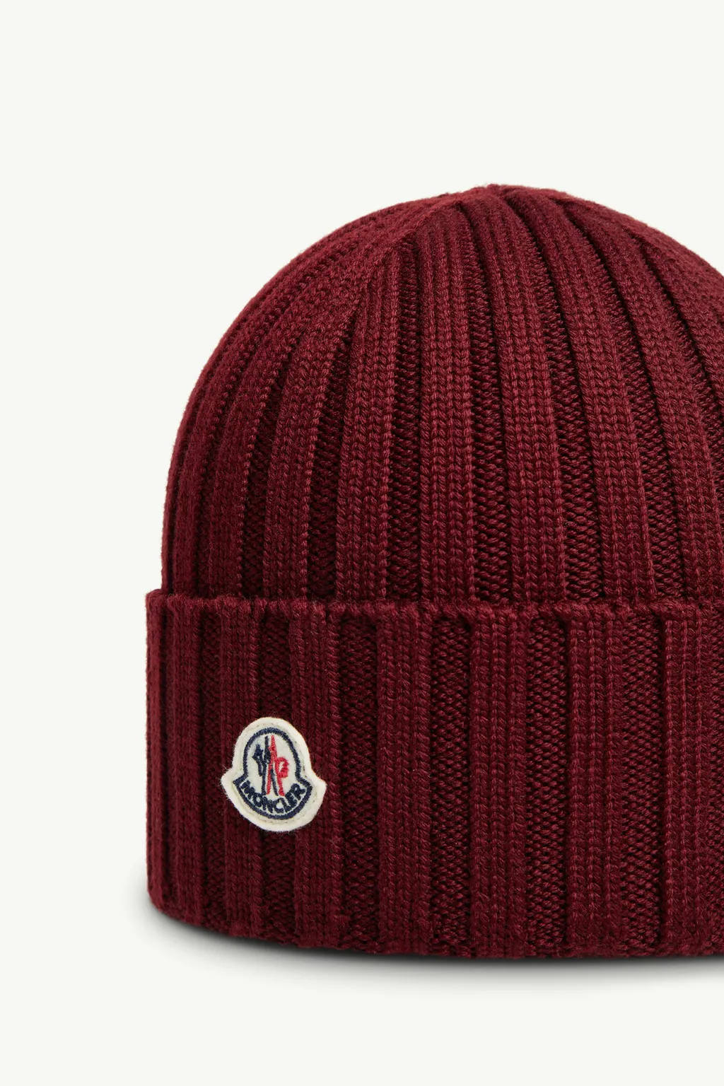 Moncler Logo Patch Ribbed Beanie