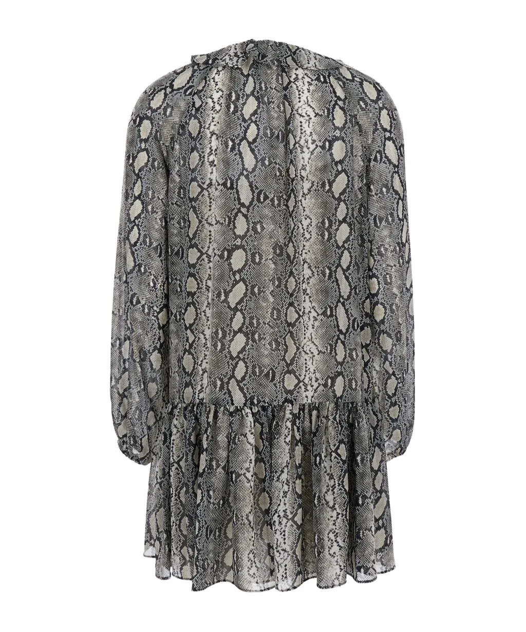 Michael Michael Kors Print Georgette Ruffle Mini Dress