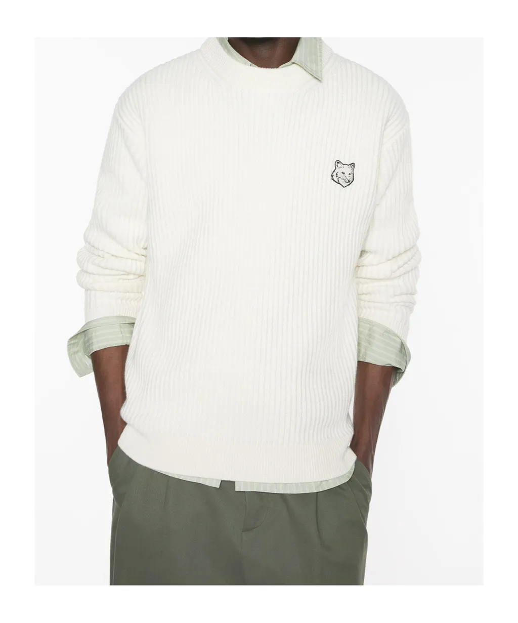 Maison Kitsuné Fox Head Ribbed Jumper