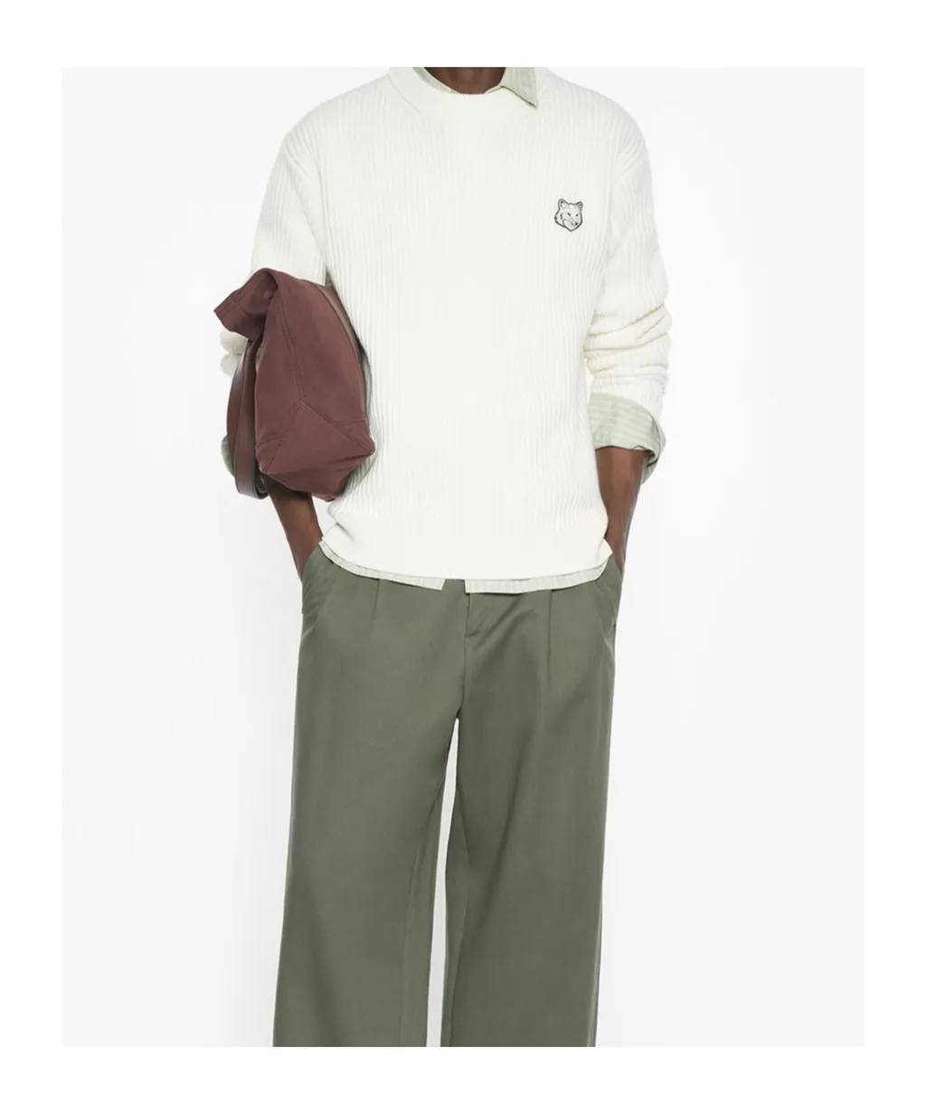 Maison Kitsuné Fox Head Ribbed Jumper