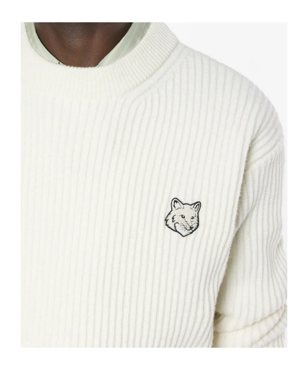 Maison Kitsuné Fox Head Ribbed Jumper