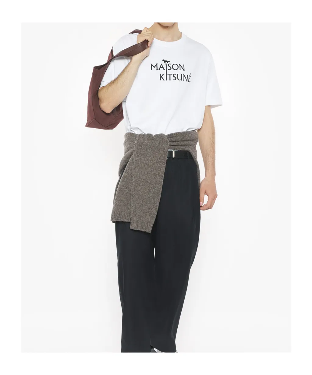 Maison Kitsuné Logo Printed Crewneck T-Shirt
