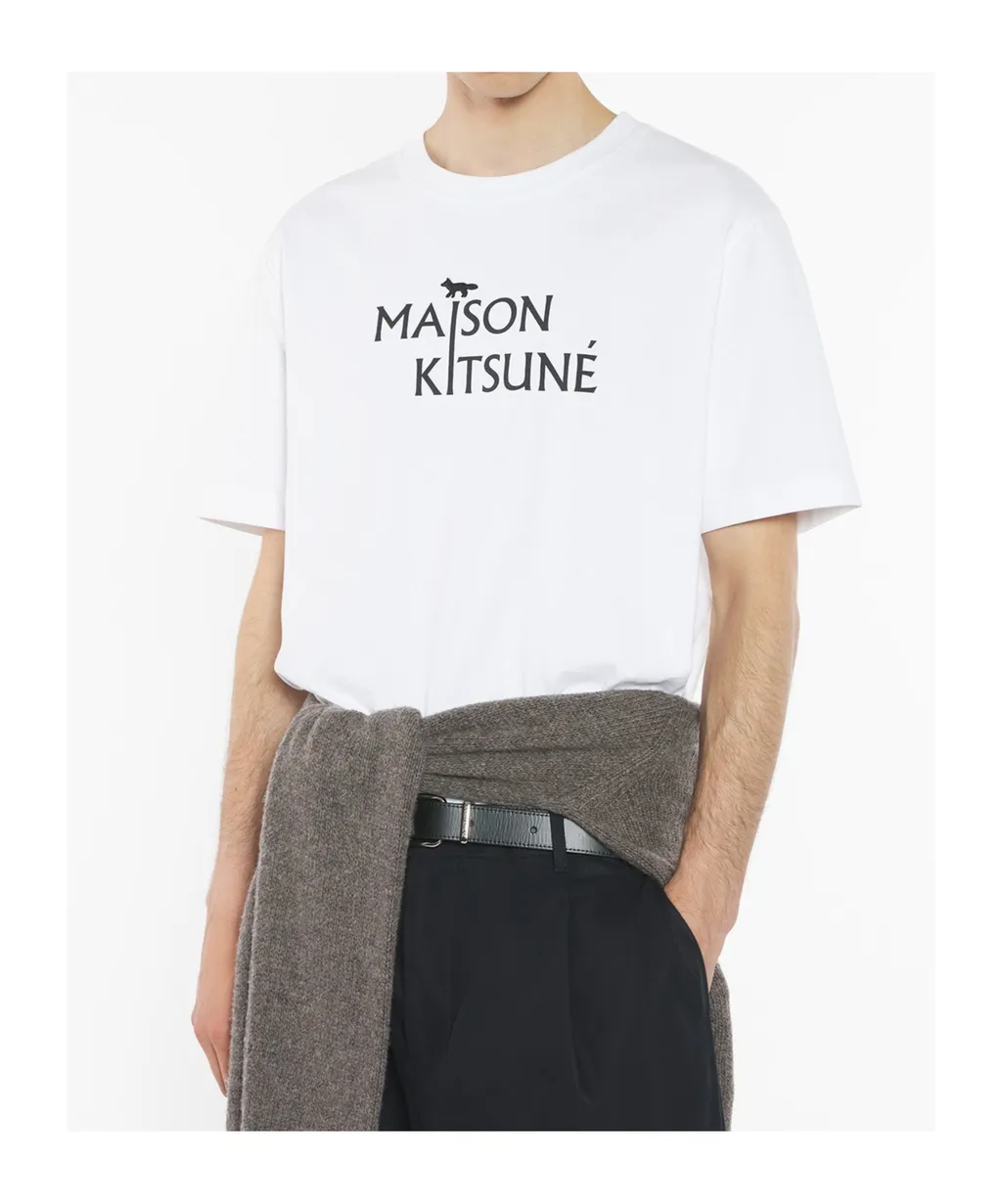 Maison Kitsuné Logo Printed Crewneck T-Shirt