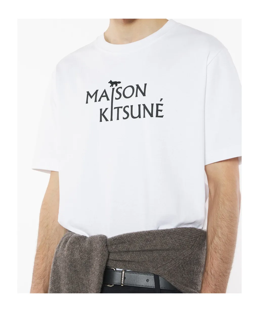 Maison Kitsuné Logo Printed Crewneck T-Shirt