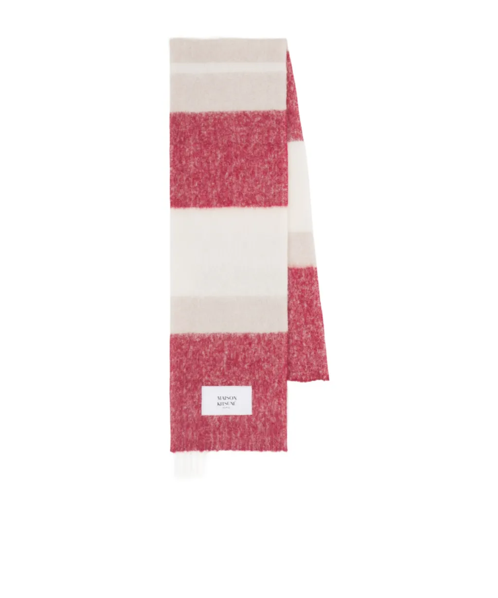 Maison Kitsun Striped Scarf
