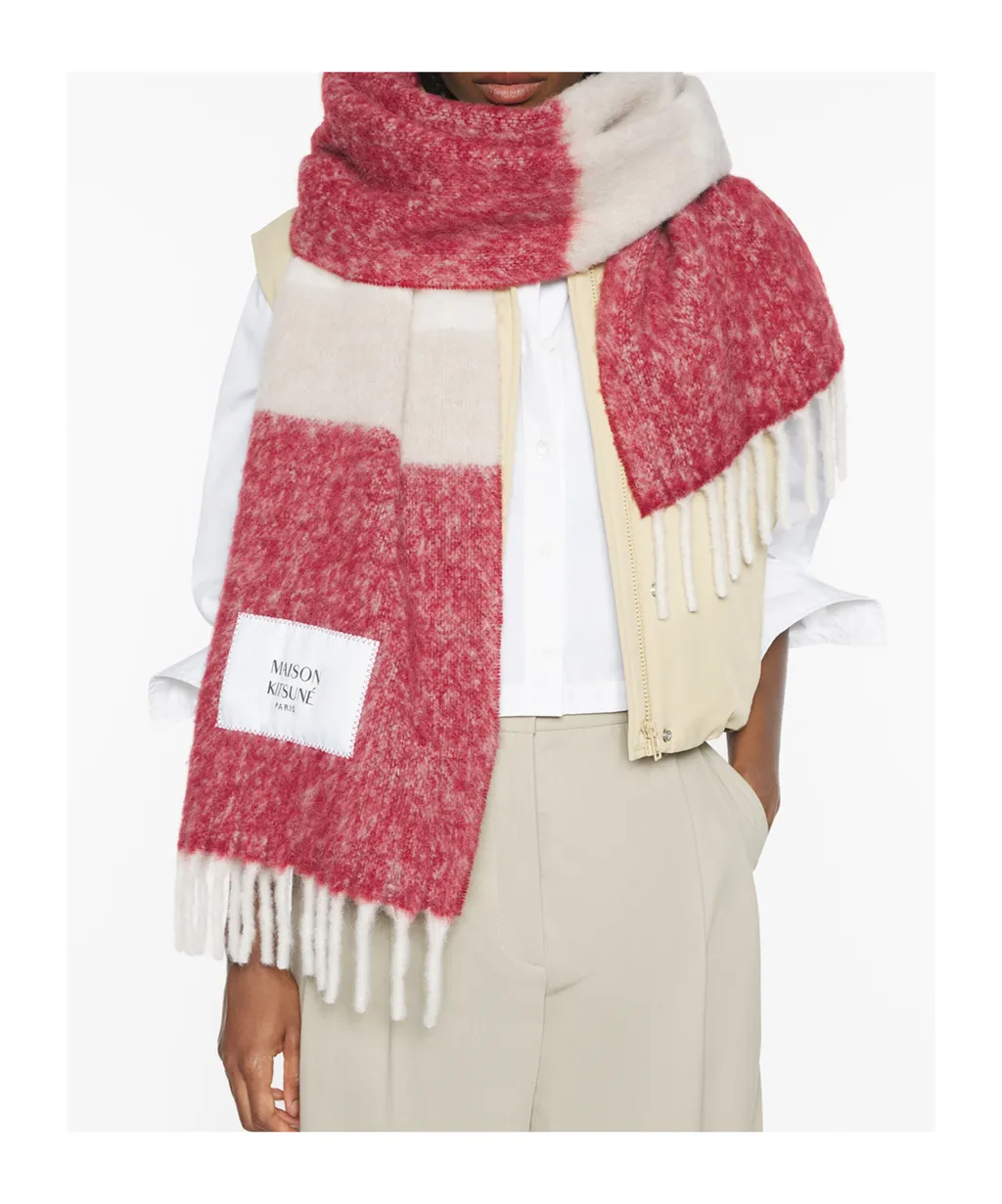 Maison Kitsun Striped Scarf