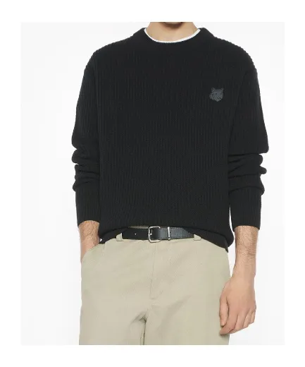 Maison Kitsuné Fox Head Ribbed Jumper