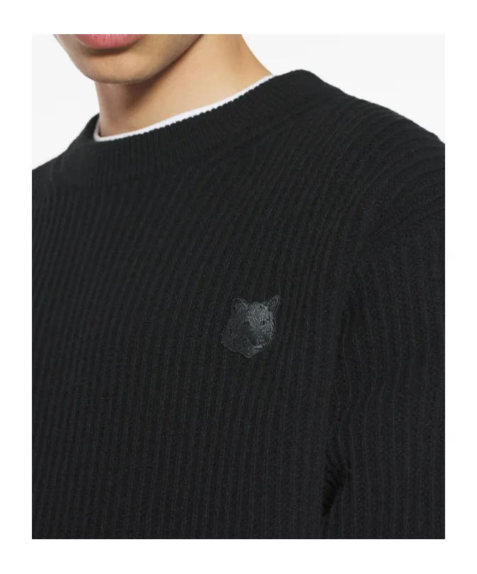 Maison Kitsuné Fox Head Ribbed Jumper