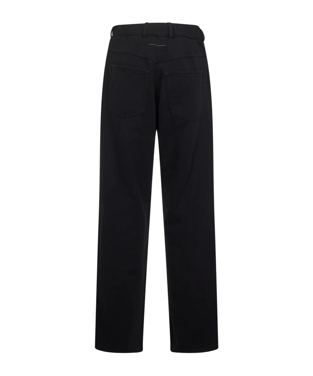 Mm6 Maison Margiela Raw-Cut Frayed Wide-Leg Trousers