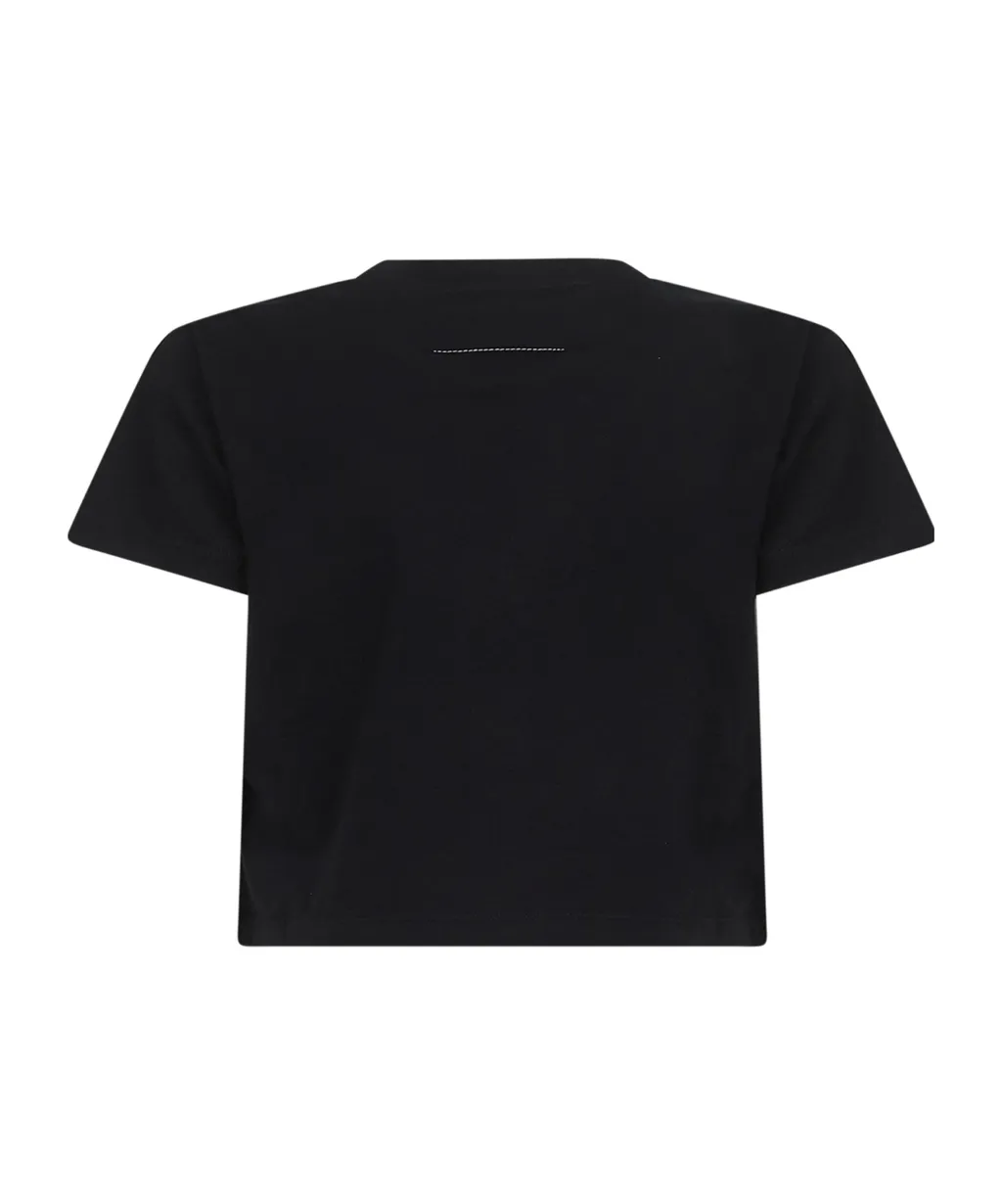 Mm6 Maison Margiela Numeric Printed Cropped T-Shirt